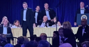 Donald Trump durante el evento con la Asociación de Corresponsales de la Casa Blanca (WHCA)