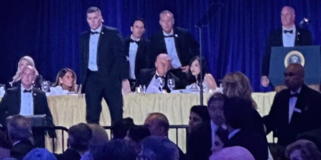 Donald Trump durante el evento con la Asociación de Corresponsales de la Casa Blanca (WHCA)