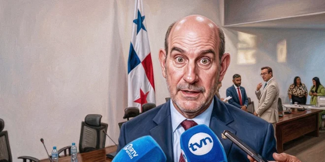 Ministro de Economía Felipe Chapman ofreciendo declaraciones a periodistas