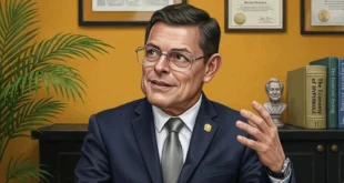 Frank Ábrego, Ministro de Seguridad de Panamá, durante una entrevista sobre políticas de seguridad.