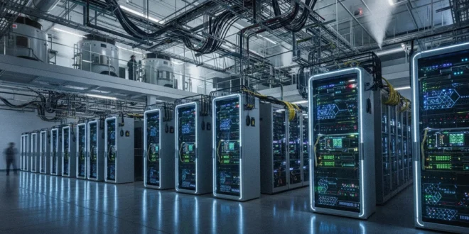 Centro de datos de Google Cloud con infraestructura de inteligencia artificial