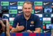 Hansi Flick durante una rueda de prensa como entrenador del FC Barcelona