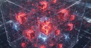 Representación visual de la arquitectura interna de un modelo de lenguaje con nodos iluminados en rojo simbolizando tensión.