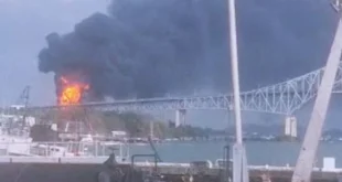 Incendio y explosiones de camiones cisterna bajo el puente de Las Américas