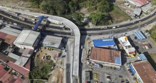 Vista aérea de las obras del Intercambiador La Cabima ejecutadas por Constructora MECO