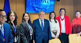 Jackeline Muñoz en reunión oficial con Gilbert Houngbo, Director General de la OIT en Ginebra