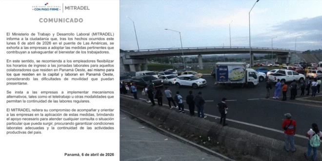 Directriz de MITRADEL sobre flexibilidad laboral por cierre del Puente de las Américas