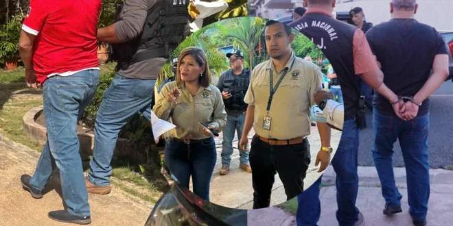 Agentes de la Policía Nacional y Ministerio Público en operativo contra la corrupción en La Chorrera