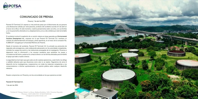 Terminal de combustible en Panamá y Comunicado de POTSA