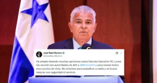 El Presidente Mulino durante una conferencia de prensa y publicación en su cuenta de la plataforma X