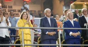 El Presidente Mulino durante la inauguración de los IV Juegos Suramericanos de la Juventud en el Estadio Rommel Fernández.