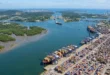 Vista aérea de los puertos Balboa y Cristóbal en el Canal de Panamá