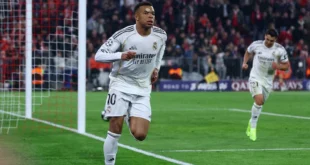 Kylian Mbappé, durante encuentro de Champions del Real Madrid