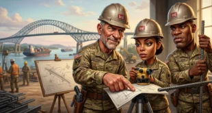 Vista panorámica del Puente de las Américas bajo inspección técnica estructural