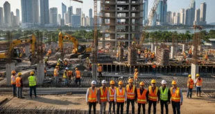 Trabajadores en un proyecto de construcción en Panamá representando el crecimiento del empleo