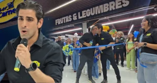 David Virzi durante la inauguración de la sucursal de Super Carnes en El Trapichito