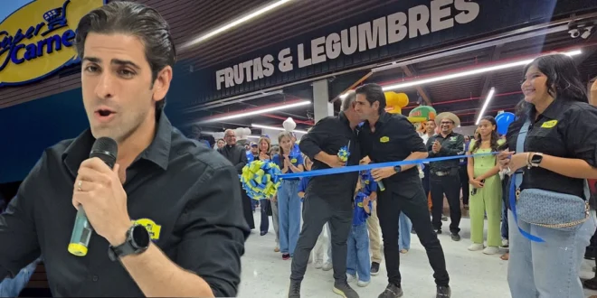David Virzi durante la inauguración de la sucursal de Super Carnes en El Trapichito