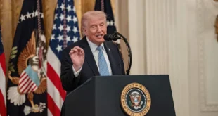 Donald Trump en la Casa Blanca hablando sobre las negociaciones con Irán.