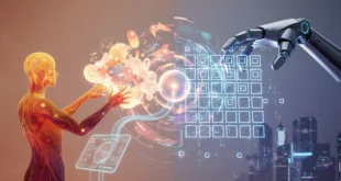 Representación conceptual de la interacción humana frente a la automatización de la Inteligencia Artificial