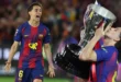 Gavi durante un partido con el FC Barcelona