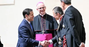 Marco Rubio durante su visita oficial al Vaticano para conversar con el Papa León XIV