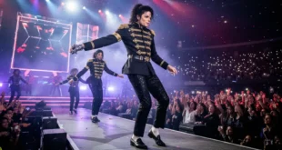 Michael Jackson durante su carrera profesional en un escenario