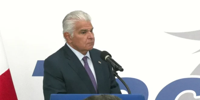 Presidente Mulino durante su comparecencia de prensa