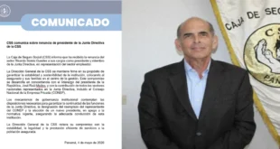 Renuncia de Ricardo Sotelo Guedes a la Junta Directiva de la CSS