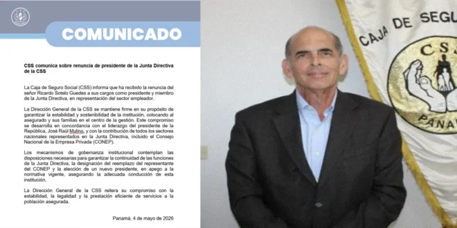 Renuncia de Ricardo Sotelo Guedes a la Junta Directiva de la CSS