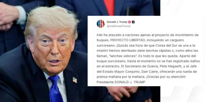 Donald Trump durante una comparecencia
