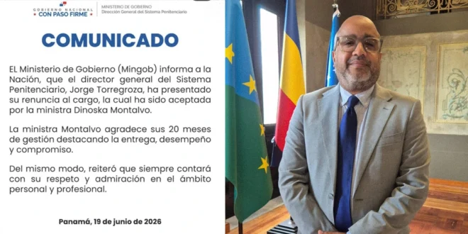 Renuncia de Jorge Torregrosa al Sistema Penitenciario de Panamá