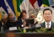 El canciller Javier Martínez-Acha durante su intervención en la Asamblea General de la OEA.