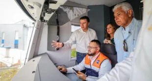 Tren de la Línea 3 del Metro de Panamá durante pruebas operativas