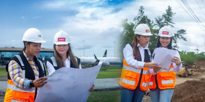Ingenieras de Constructora MECO supervisando obras de infraestructura en Panamá