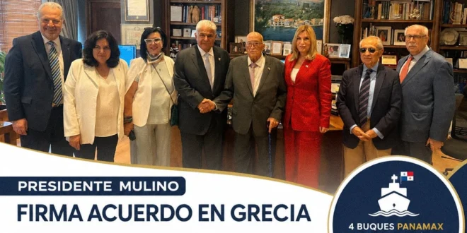 Acuerdo marítimo de empleo y registro de buques firmado por el presidente Mulino en Grecia