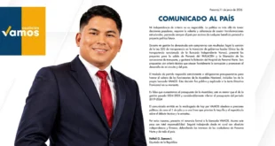 Renuncia de Neftalí Zamora a la bancada VAMOS