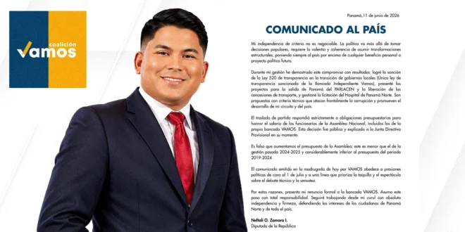 Renuncia de Neftalí Zamora a la bancada VAMOS
