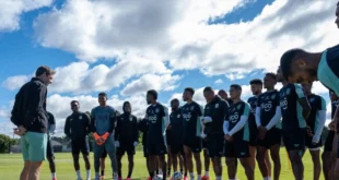 Jugadores de la selección de fútbol de Panamá entrenando bajo la dirección técnica de Thomas Christiansen para el Mundial 2026