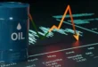 Gráfico de fluctuación de precios del petróleo crudo tras noticias geopolíticas
