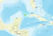 Mapa sísmico del occidente de Cuba mostrando el epicentro del terremoto de magnitud 6,1 cerca de Pinar del Río