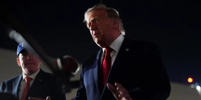 Donald Trump declarando sobre las negociaciones de paz en Medio Oriente
