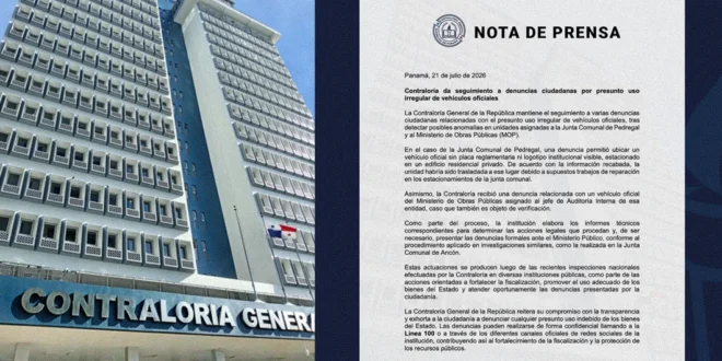 Investigaciones de la Contraloría sobre uso de vehículos oficiales