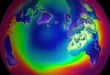 Representación científica de la capa de ozono y la estratósfera terrestre