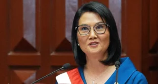 Keiko Fujimori durante su discurso de juramentación como presidenta en el Congreso de la República