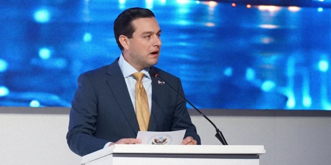 El embajador Kevin Marino Cabrera durante el anuncio de la Agenda Nacional de Tecnologías Avanzadas