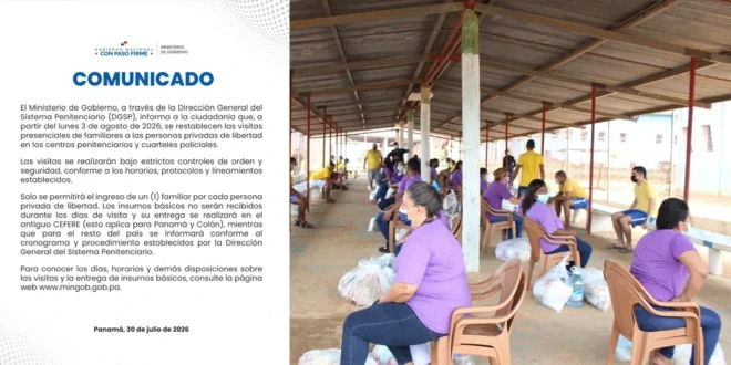 Reanudación de visitas presenciales en centros penitenciarios de Panamá (2026)