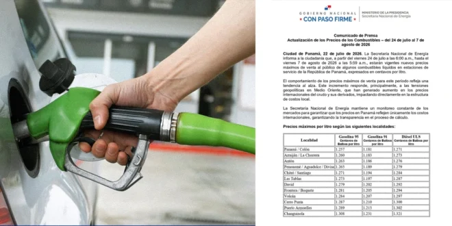Actualización de precios de los combustibles en Panamá