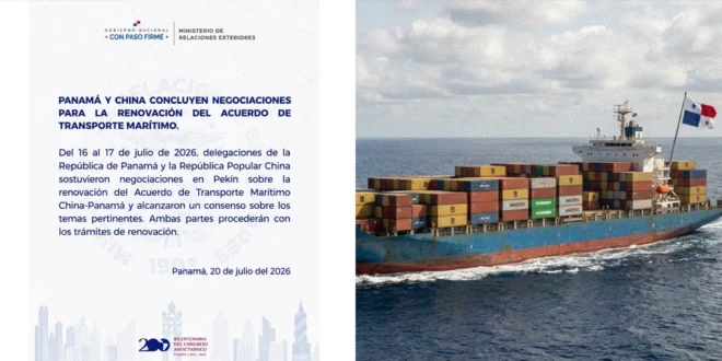 Buque mercante bajo bandera panameña en aguas internacionales