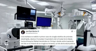 Primera cirugía robótica de próstata a distancia en Panamá