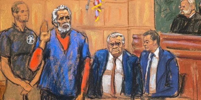 Ismael El Mayo Zambada durante su proceso judicial en Nueva York